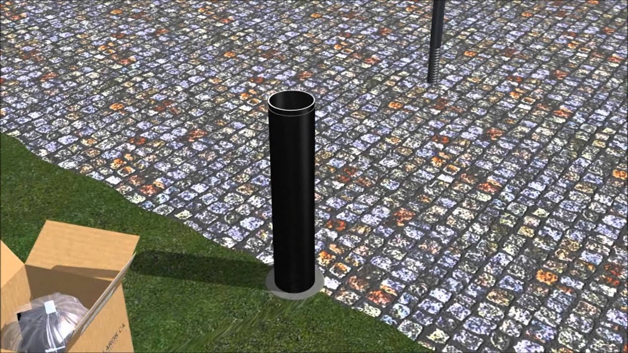 Installing Solar Light Bollards with Concrete Forms and Anchor Castings