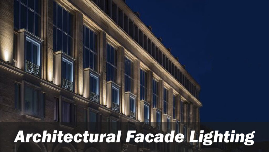 iluminación de fachada arquitectónica