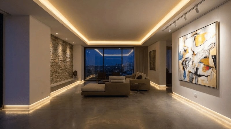 perimeter lighting in the living room