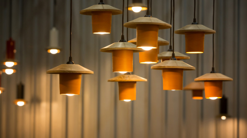 many lamps for resturants