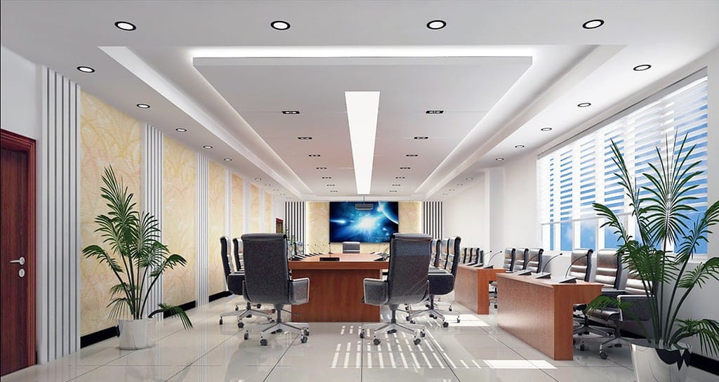 office ceiling light with glare-reduction