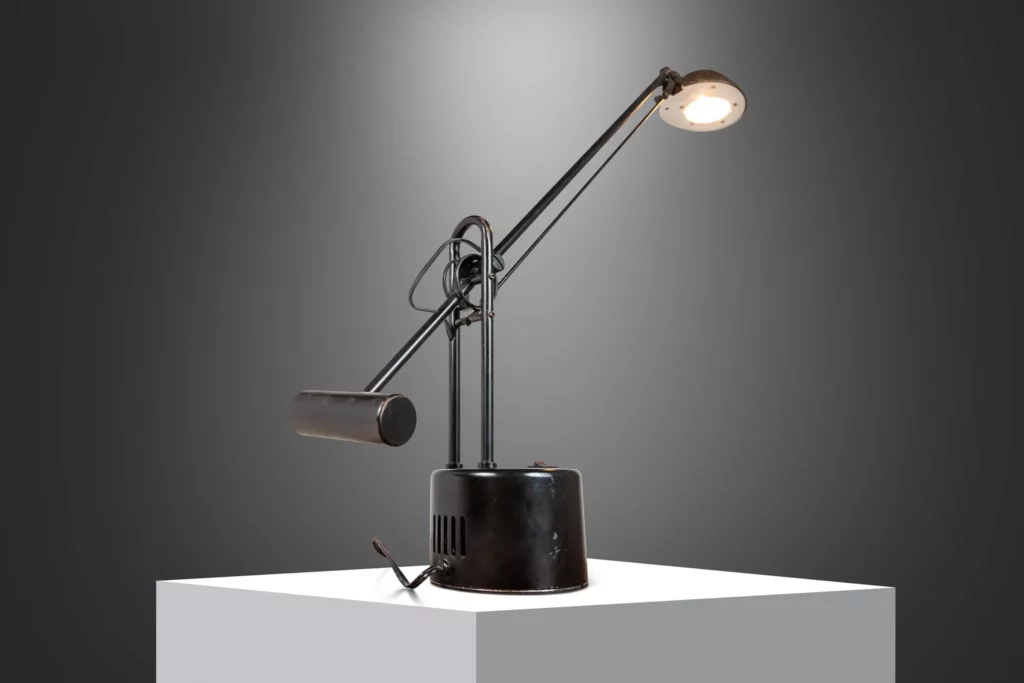 mid century modern industrial counterbalance halogen desk lamp 