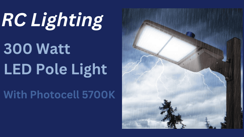 Éclairage RC Poteau LED 300 watts avec cellule photoélectrique 5700K