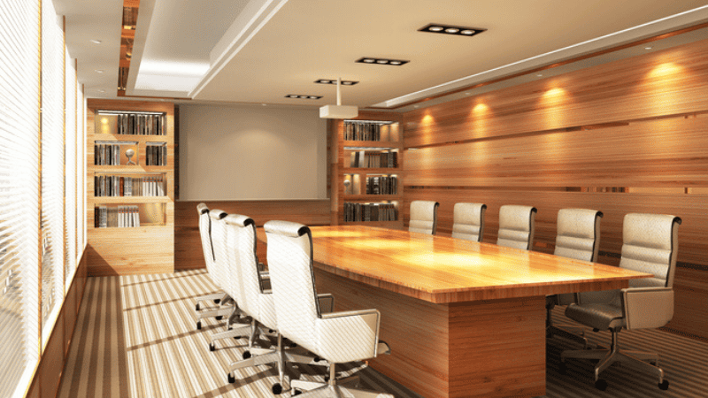 Les salles de réunion peuvent nécessiter un éclairage réglable