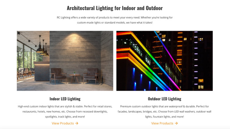 indoor and outdoor lights of RC Lighting