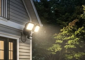Backyard flood lights for residential night outdoor lighting