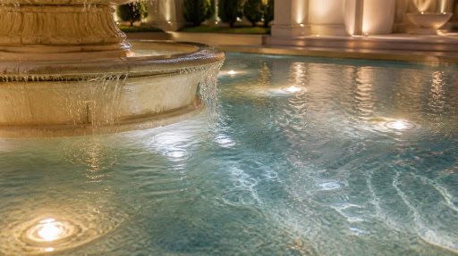 Warm underwater fountain lights