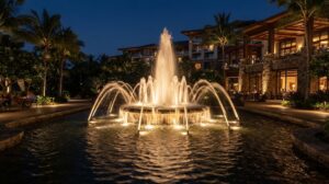 led fountain lights for resort