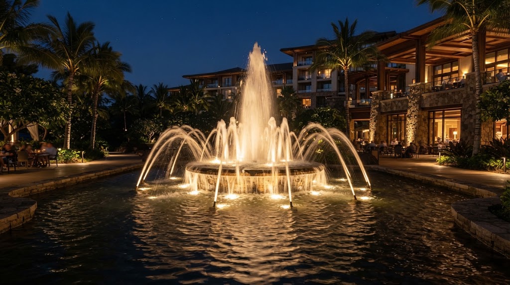 led fountain lights for resort