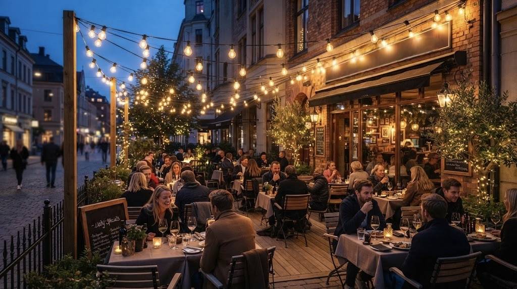 commercial cafe lights for outdoor spaces