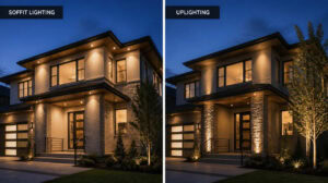 Soffit Lighting Vs Uplighting for House Exteriors